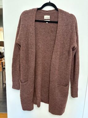 Wilfred Open-Front Cardigan Sweater - Mauve Pink